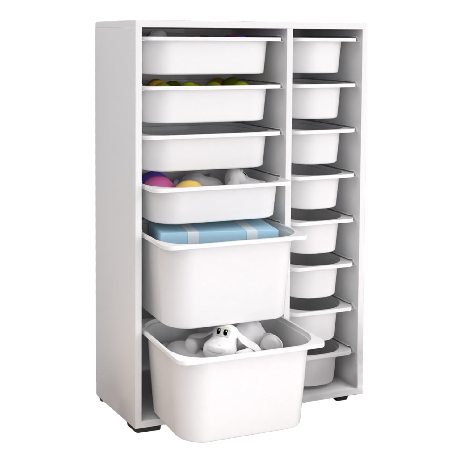 CHEST OF DRAWERS SANI HM18211.01 MELAMINE IN WHITE-14 WHITE P.E. DRAWERS 69,5x30x109Hcm.