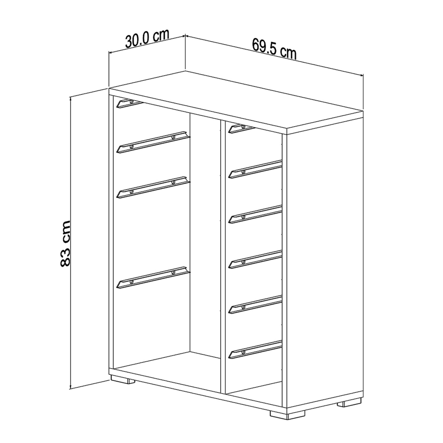 CHEST OF DRAWERS SANI HM18212.01 MELAMINE IN WHITE-10 WHITE P.E. DRAWERS 69,5x30x83Hcm.