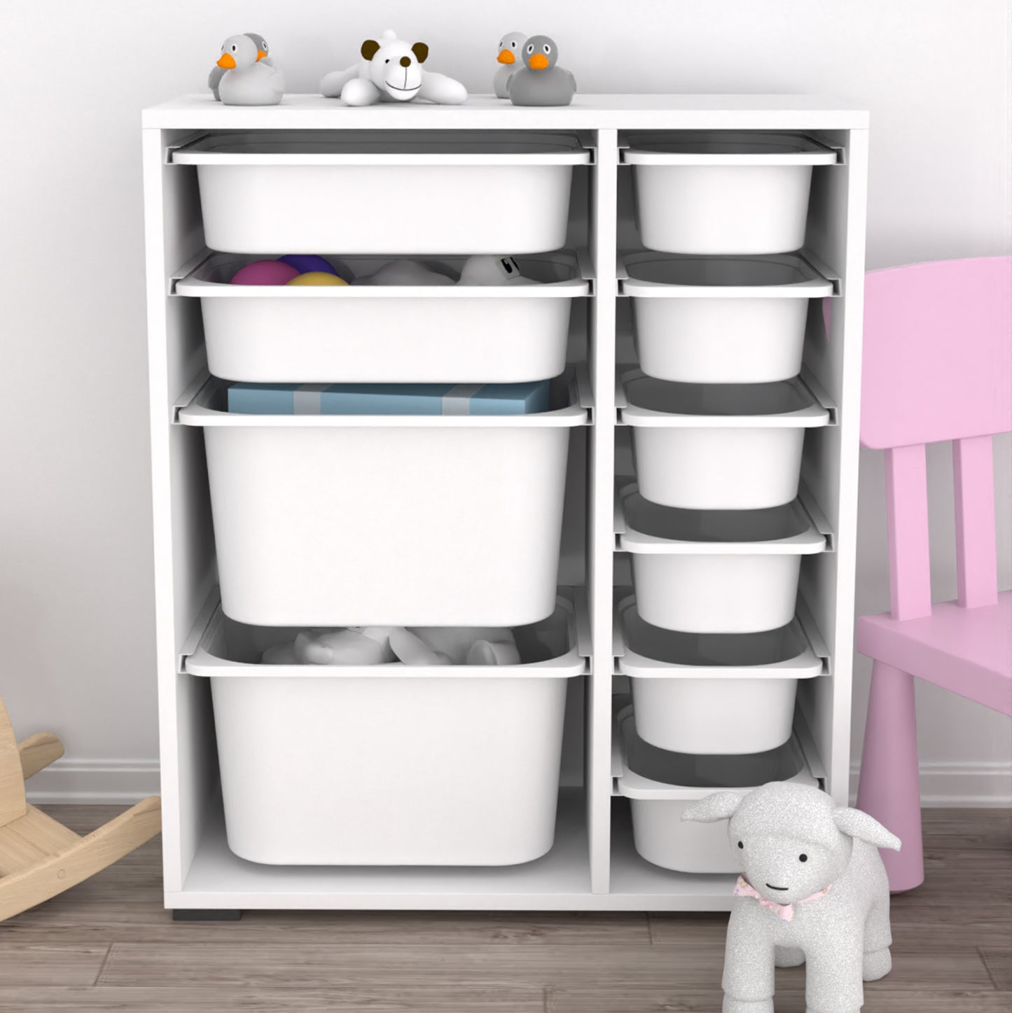 CHEST OF DRAWERS SANI HM18212.01 MELAMINE IN WHITE-10 WHITE P.E. DRAWERS 69,5x30x83Hcm.