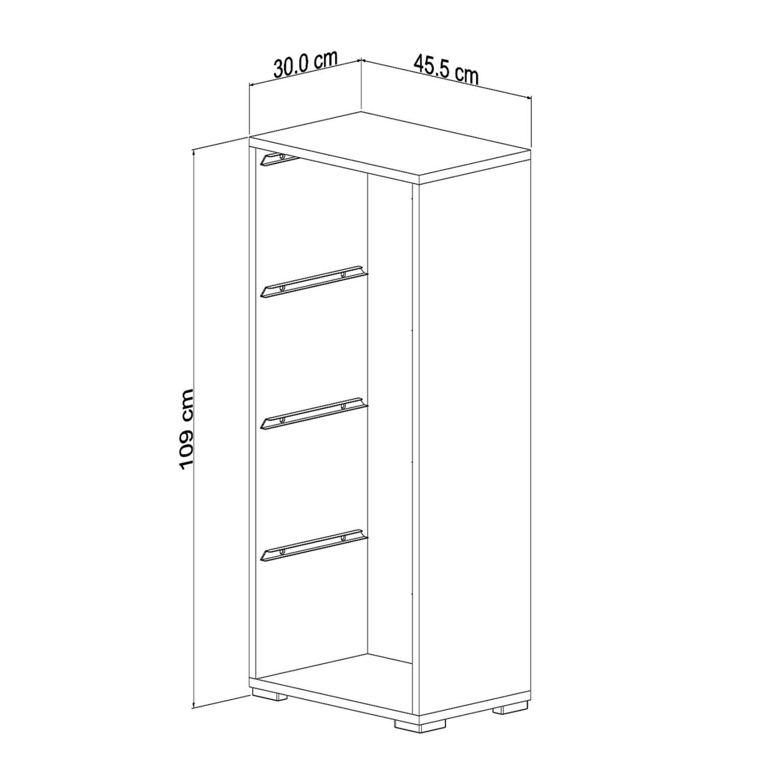 CHEST OF DRAWERS SANI HM18216.01 MELAMINE IN WHITE-4 WHITE P.E. DRAWERS 45,5x30x109Hcm.
