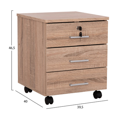 OFFICE DRAWER HAYDEN HM2282.02 MELAMINE IN SONAMA COLOR 39.5x40x46.5Hcm.