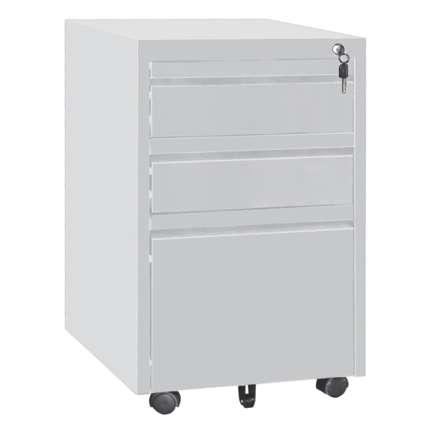 OFFICE CHEST OF DRAWERS SIDER HM6635.02 METAL IN WHITE--3 DRAWERS WITH LOCK 39x50x60Hcm.