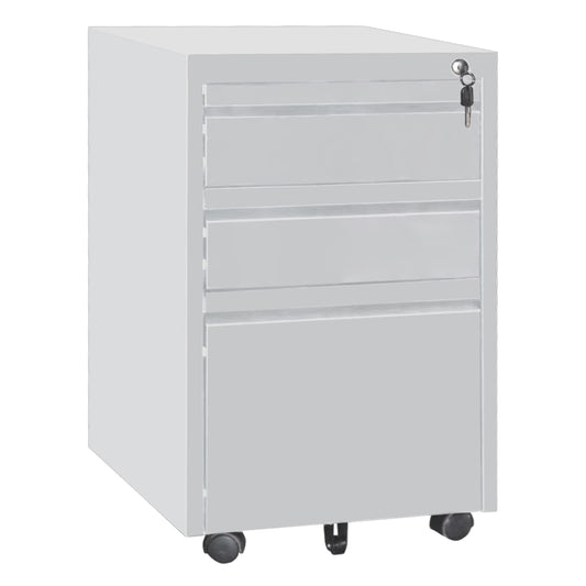 OFFICE CHEST OF DRAWERS SIDER HM6635.02 METAL IN WHITE--3 DRAWERS WITH LOCK 39x50x60Hcm.