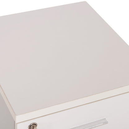 OFFICE DRAWERS WITH KEY LOCK VANCE HM2159 WHITE MELAMINE--WHEELS 39x40x60Hcm.