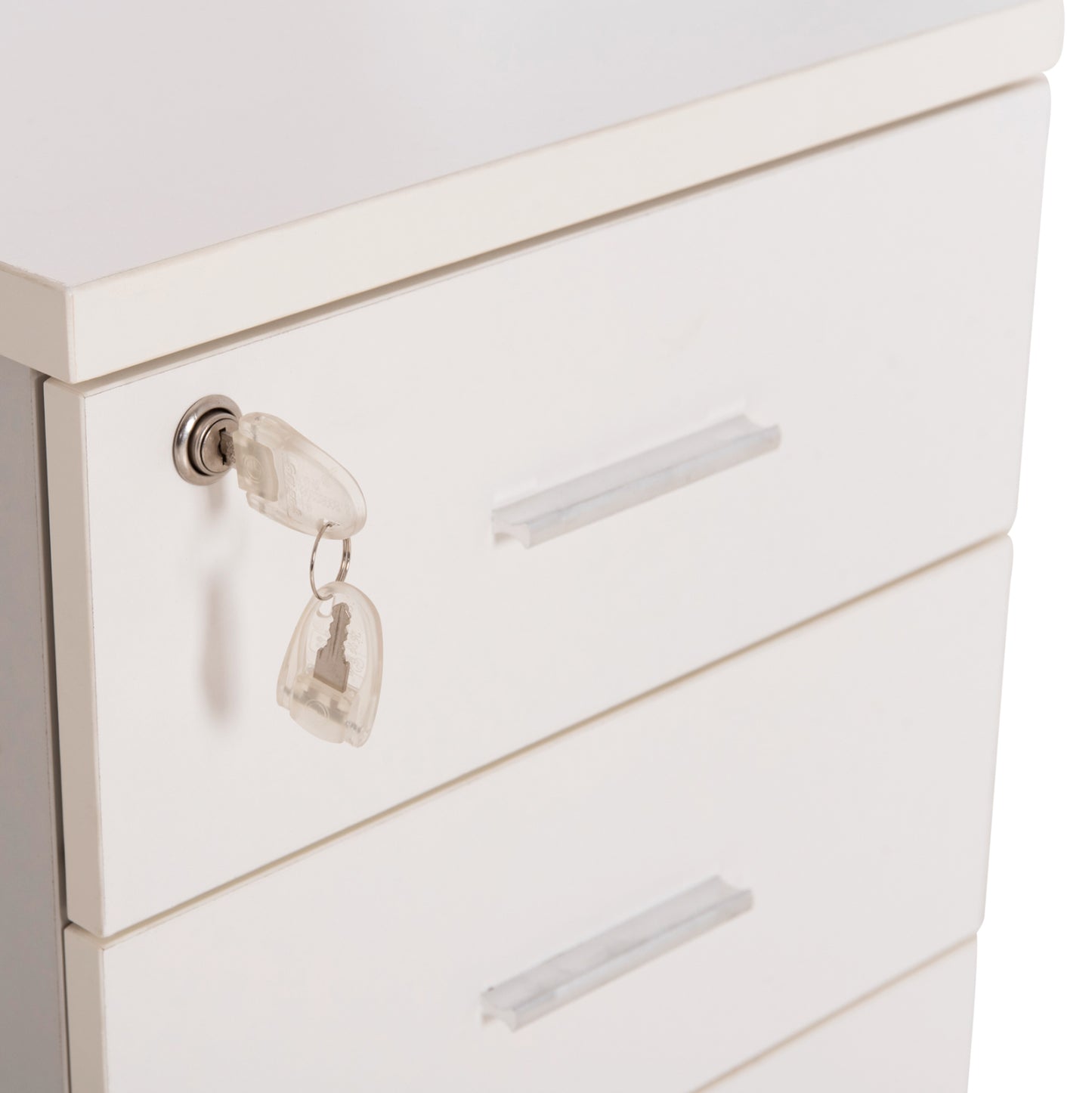 OFFICE DRAWERS WITH KEY LOCK VANCE HM2159 WHITE MELAMINE--WHEELS 39x40x60Hcm.