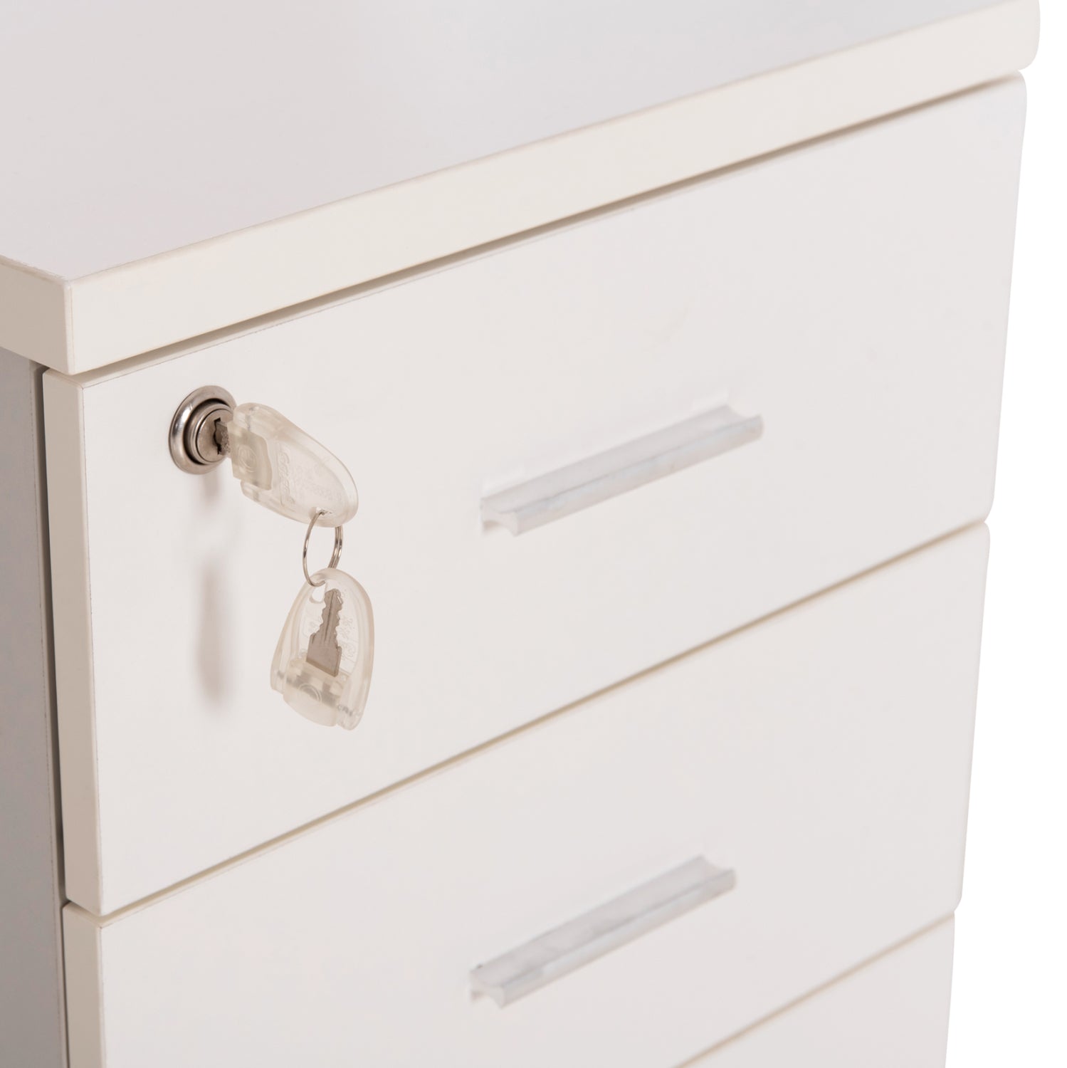 OFFICE DRAWERS WITH KEY LOCK VANCE HM2159 WHITE MELAMINE--WHEELS 39x40x60Hcm.