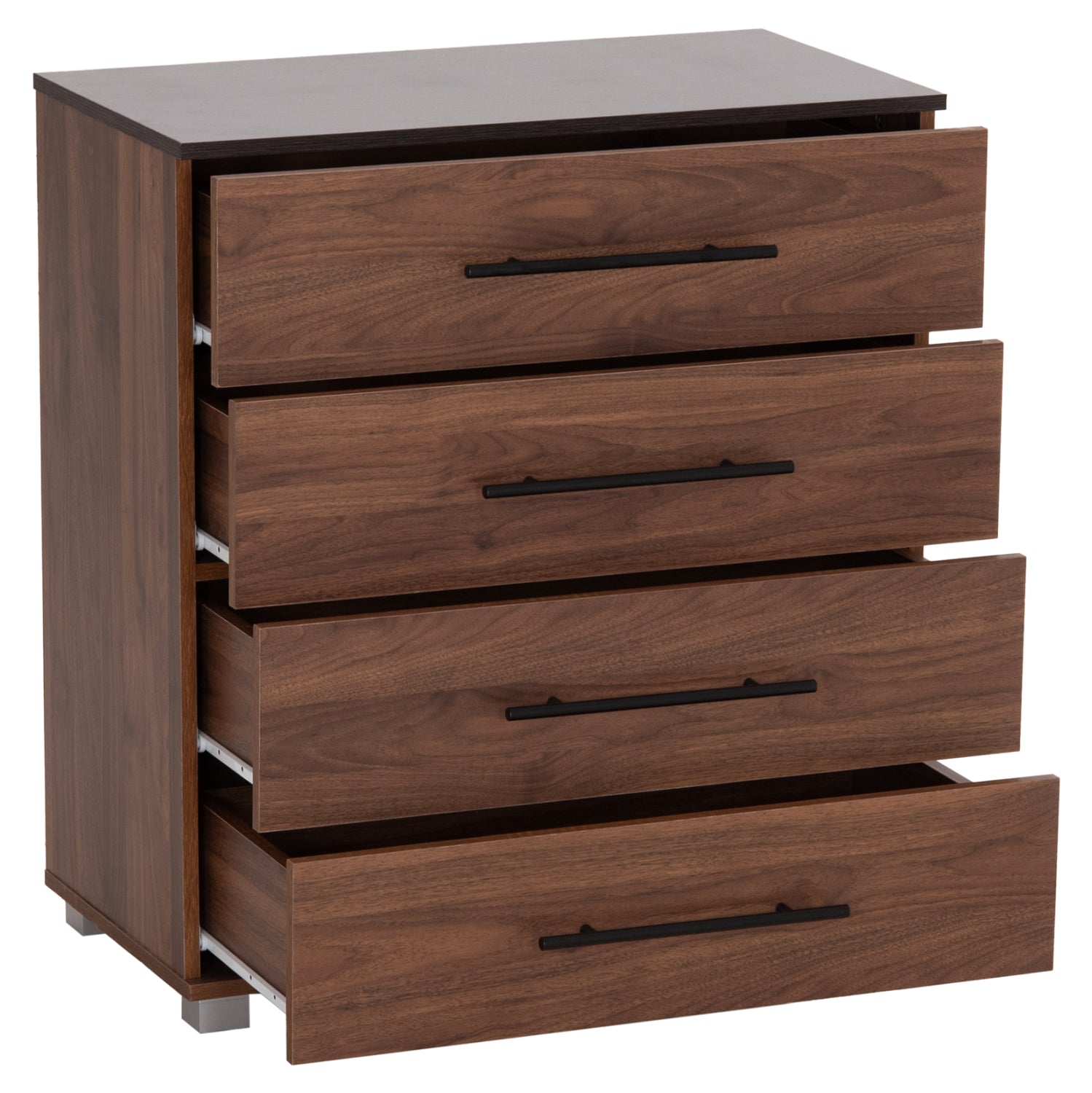 CHEST OF (4) DRAWERS CARYS HM745.11 MELAMINE IN WALNUT/WENGE 75.5x40x83Hcm.
