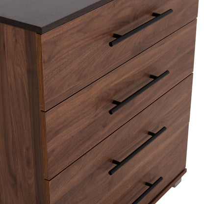 CHEST OF (4) DRAWERS CARYS HM745.11 MELAMINE IN WALNUT/WENGE 75.5x40x83Hcm.