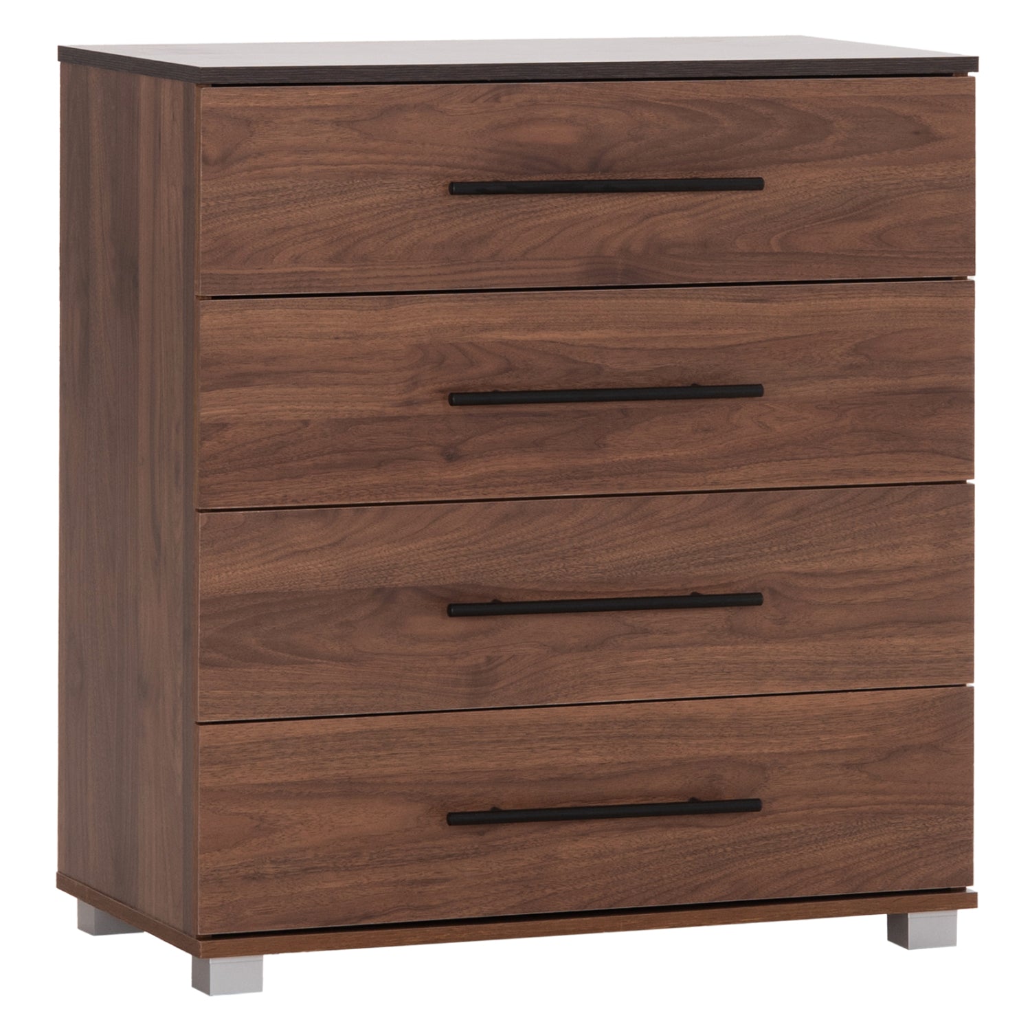 CHEST OF (4) DRAWERS CARYS HM745.11 MELAMINE IN WALNUT/WENGE 75.5x40x83Hcm.