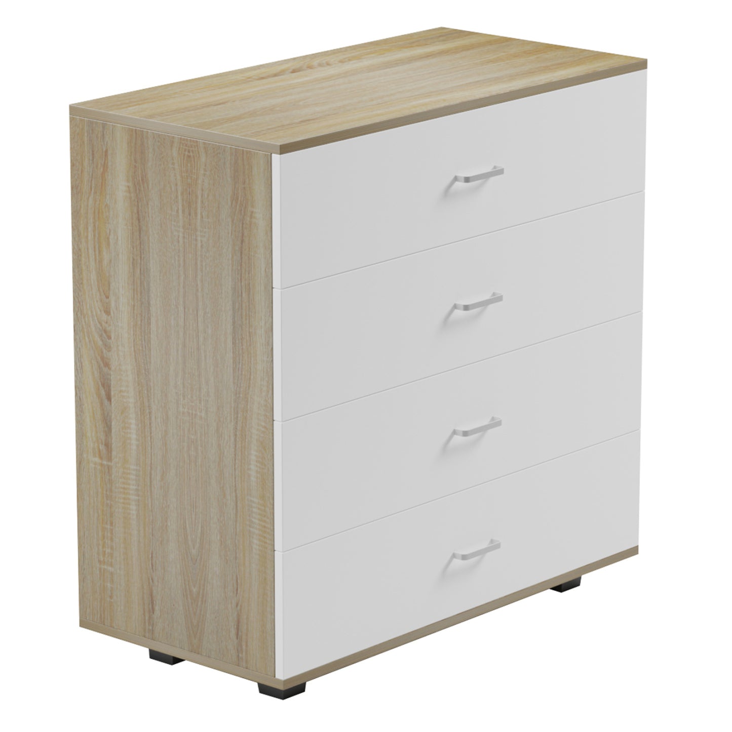 CHEST OF DRAWERS WITH 4 DRAWERS THORG HM8996.04 MELAMINE IN SONAMA-WHITE 80x40x83Hcm.