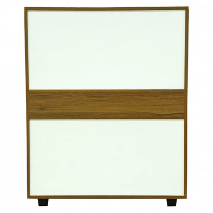 MELAMINE DRESSER THORG HM8995.02 WITH 5 WALNUT-COLORED DRAWERS 80Χ40Χ100H cm.