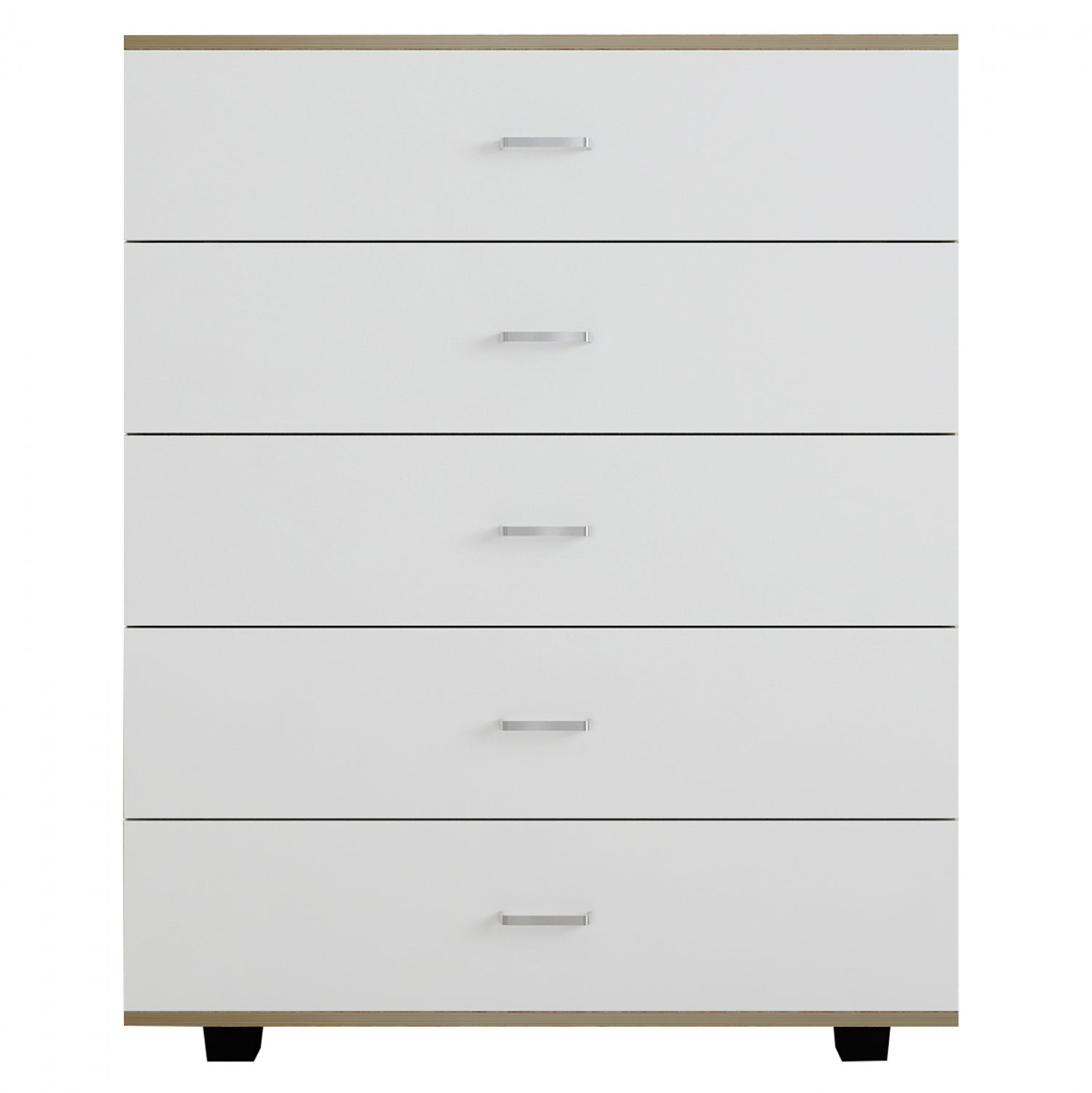 MELAMINE DRESSER THORG HM8995.04 WITH 5 DRAWERS SONAMA-WHITE 80Χ40Χ100H cm.
