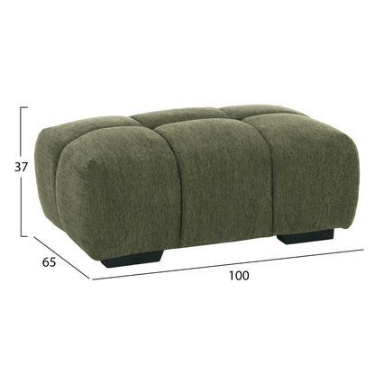 FOOT STOOL COVEN HM3342.04 GREEN FABRIC 100x65x37Hcm.