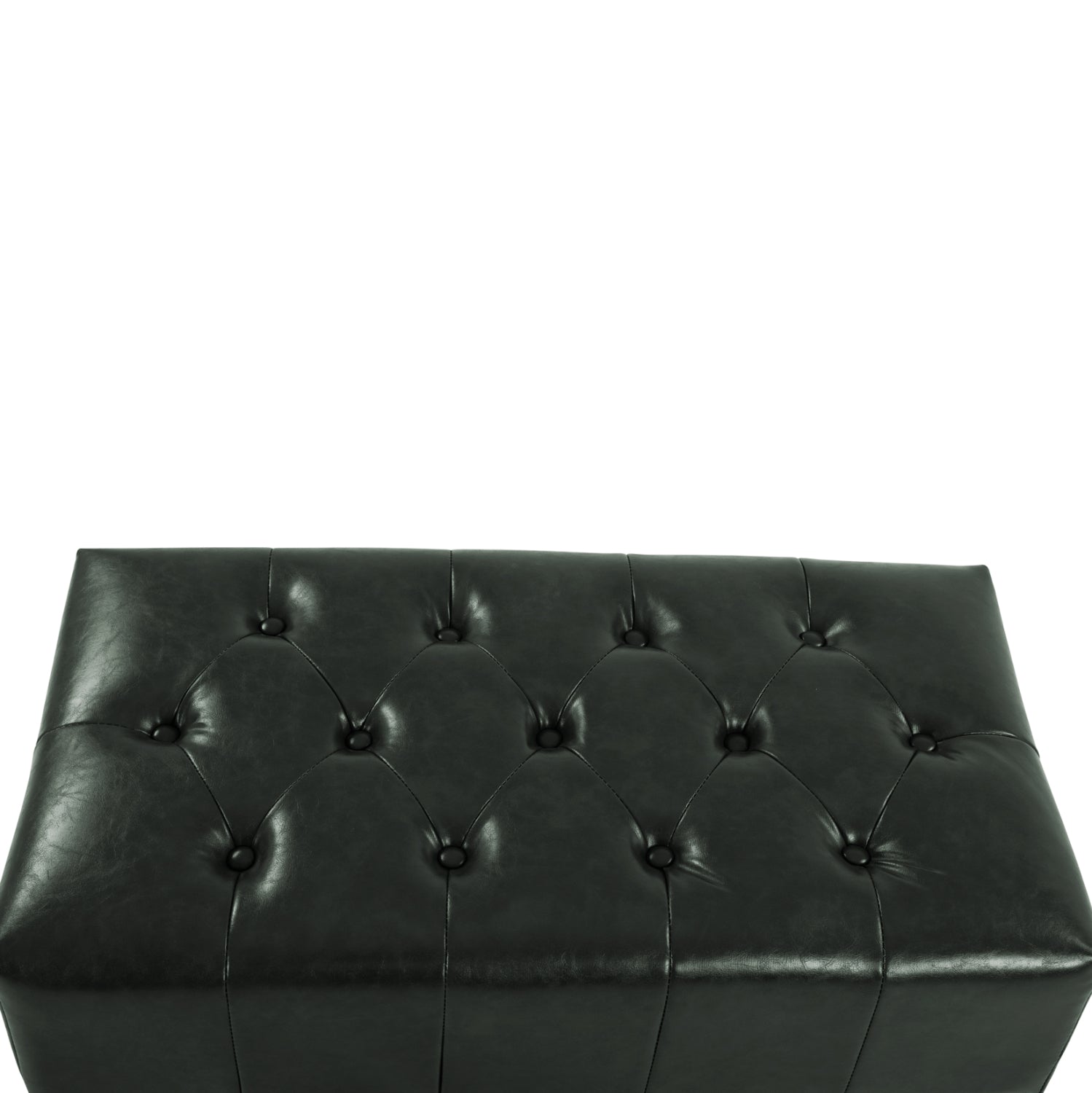 PIANO STOOL T.CHESTERFIELD EMMA HM226.08 PU CYPRESS GREEN-BLACK LEGS 80x45x39Hcm