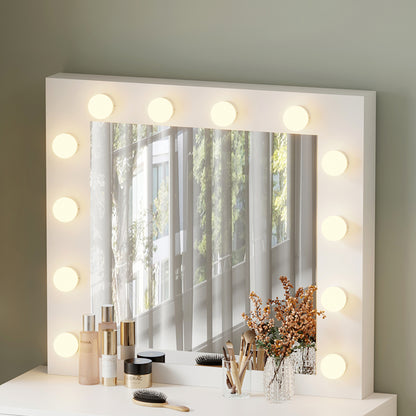 DRESSING TABLE WITH LED LIGHTS & DRAWERS BEYON HM2500.03 MELAMINE IN WHITE 80x40x140Hcm.