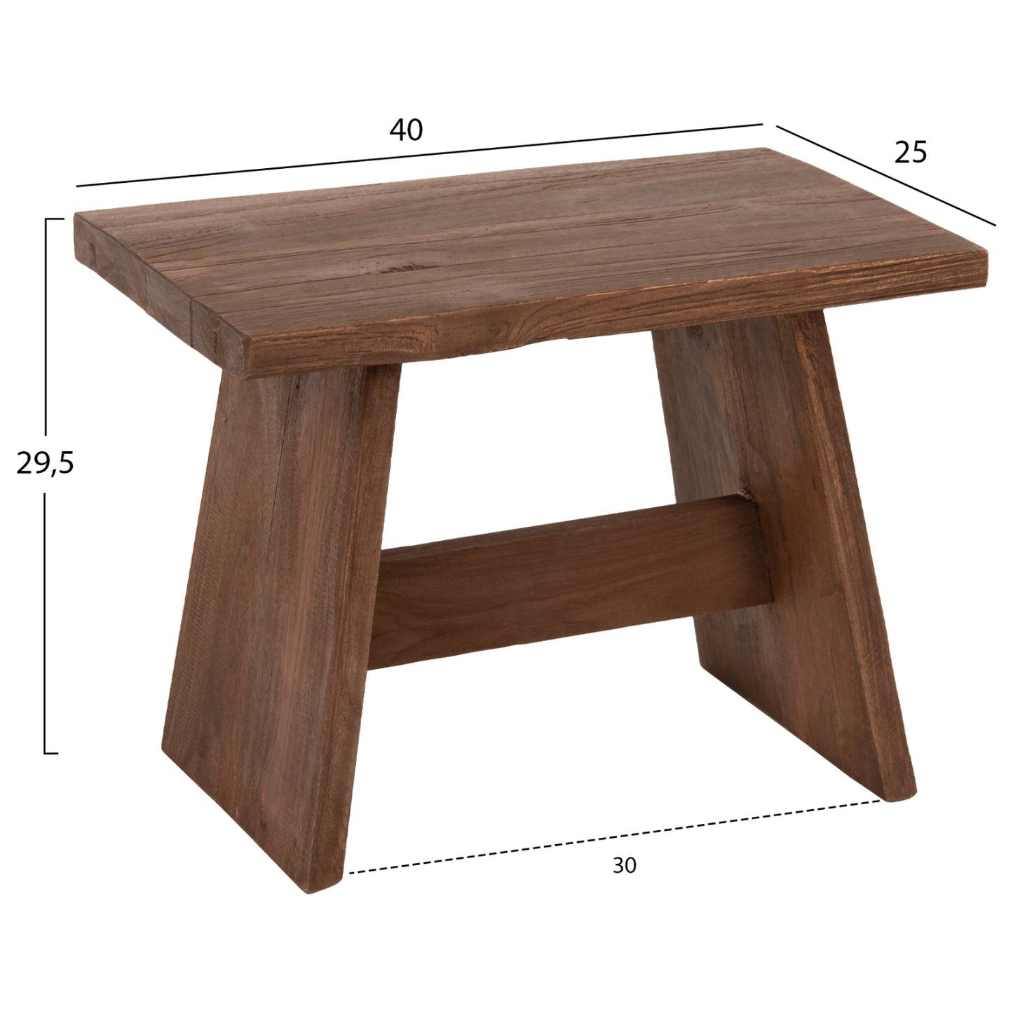 SIDE TABLE/STOOL HM7901 MIXED WOOD IN NATURAL COLOR 40x25x29,5Hcm.