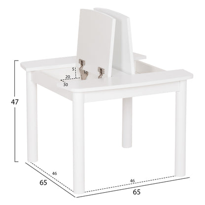 KIDS' TABLE WITH STORAGE SPACE RICKI HM18339.03 MDF & BIRCH WOOD IN WHITE 65x65x47Hcm.