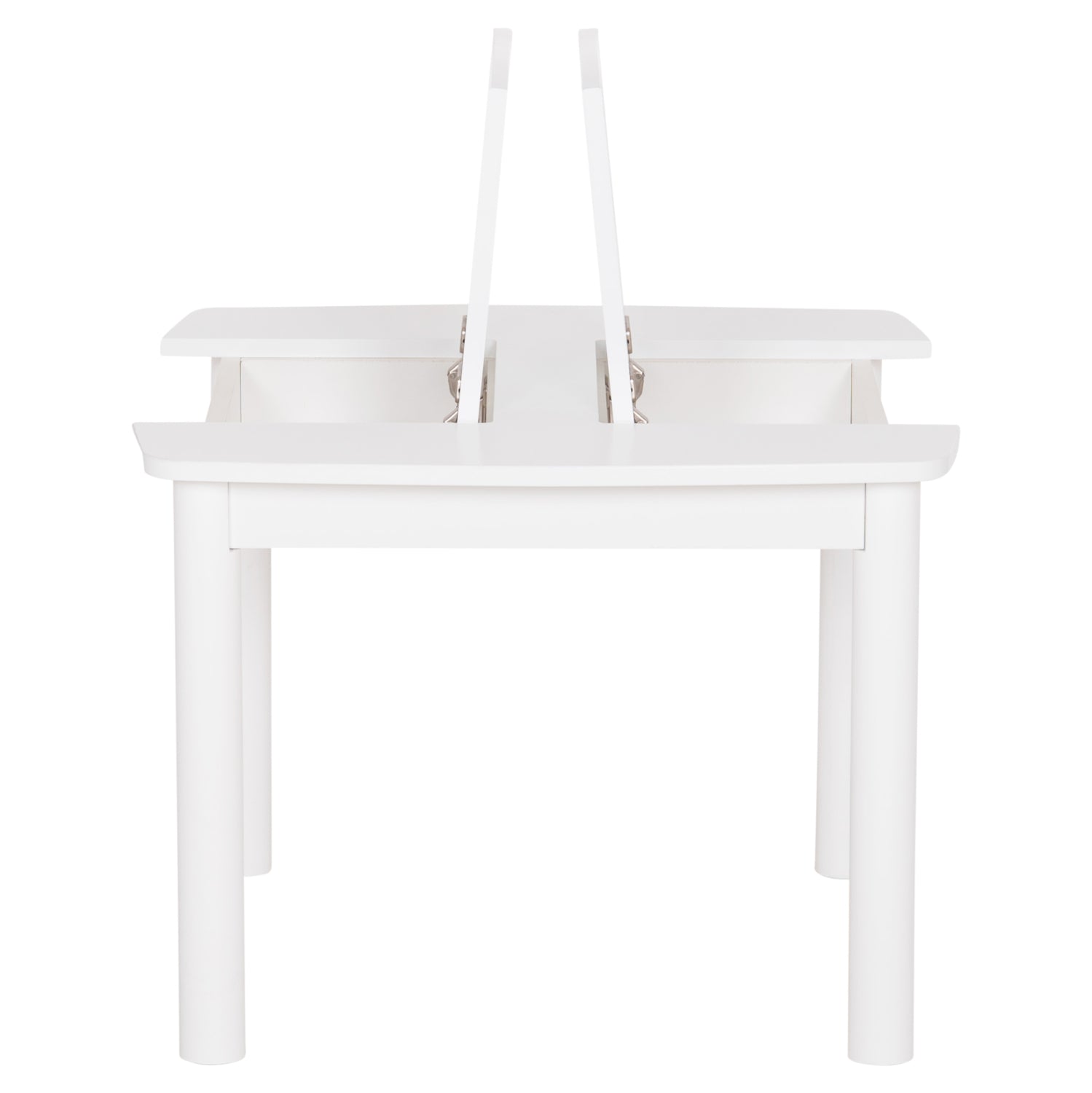 KIDS' TABLE WITH STORAGE SPACE RICKI HM18339.03 MDF & BIRCH WOOD IN WHITE 65x65x47Hcm.