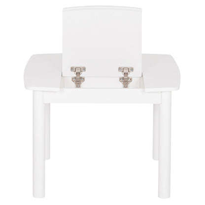 KIDS' TABLE WITH STORAGE SPACE RICKI HM18339.03 MDF & BIRCH WOOD IN WHITE 65x65x47Hcm.