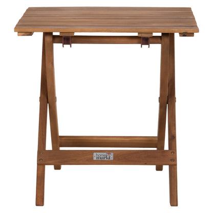 BEACH SIDE TABLE FOLDABLE ENDO HM6529 ACACIA WOOD--NATURAL COLOR 45x45x45Hcm.