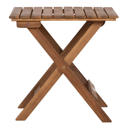 BEACH SIDE TABLE FOLDABLE ENDO HM6529 ACACIA WOOD--NATURAL COLOR 45x45x45Hcm.