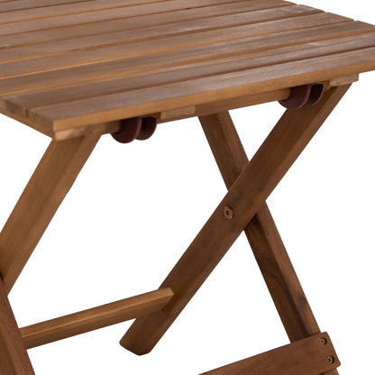 BEACH SIDE TABLE FOLDABLE ENDO HM6529 ACACIA WOOD--NATURAL COLOR 45x45x45Hcm.