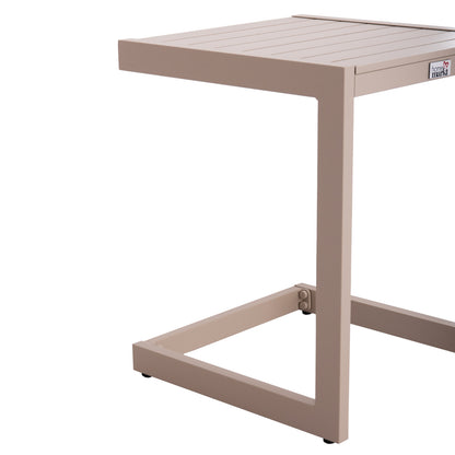 SUNLOUNGER SIDE TABLE BELLING HM6274.04 ALUMINUM IN CHAMPAGNE COLOR 42x43x53Hcm.