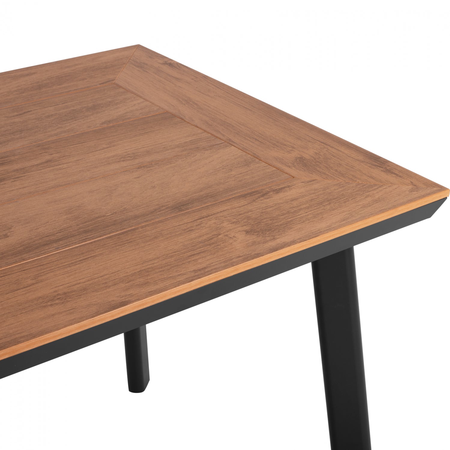 ALUMINUM DINING TABLE TABER HM5562.02 DARK GREY WITH POLYWOOD TOP 120x80x72.5Hcm.