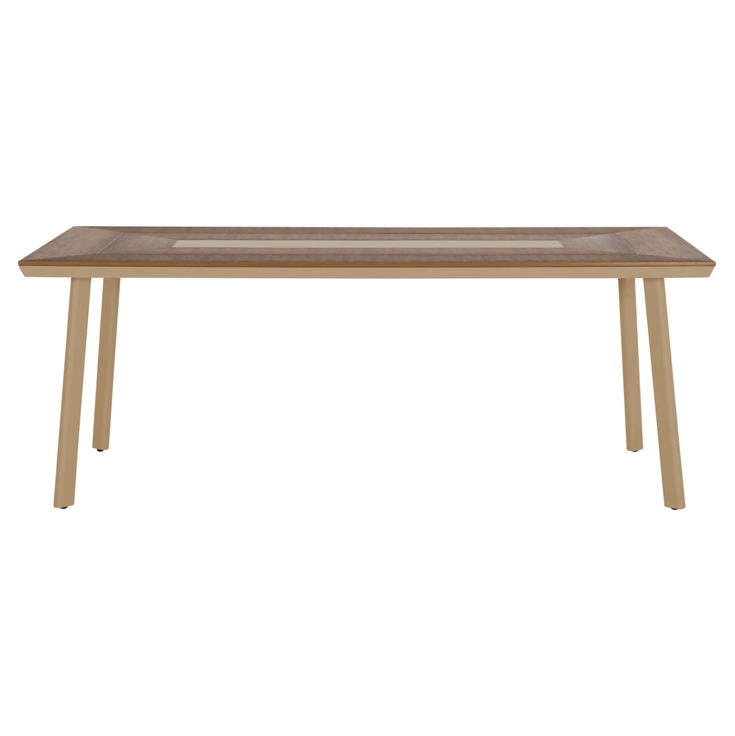 ALUMINUM DINING TABLE TABER HM5131.04 CAPPUCCINO COLOR WITH POLYWOOD TOP 200x100x75Hcm.