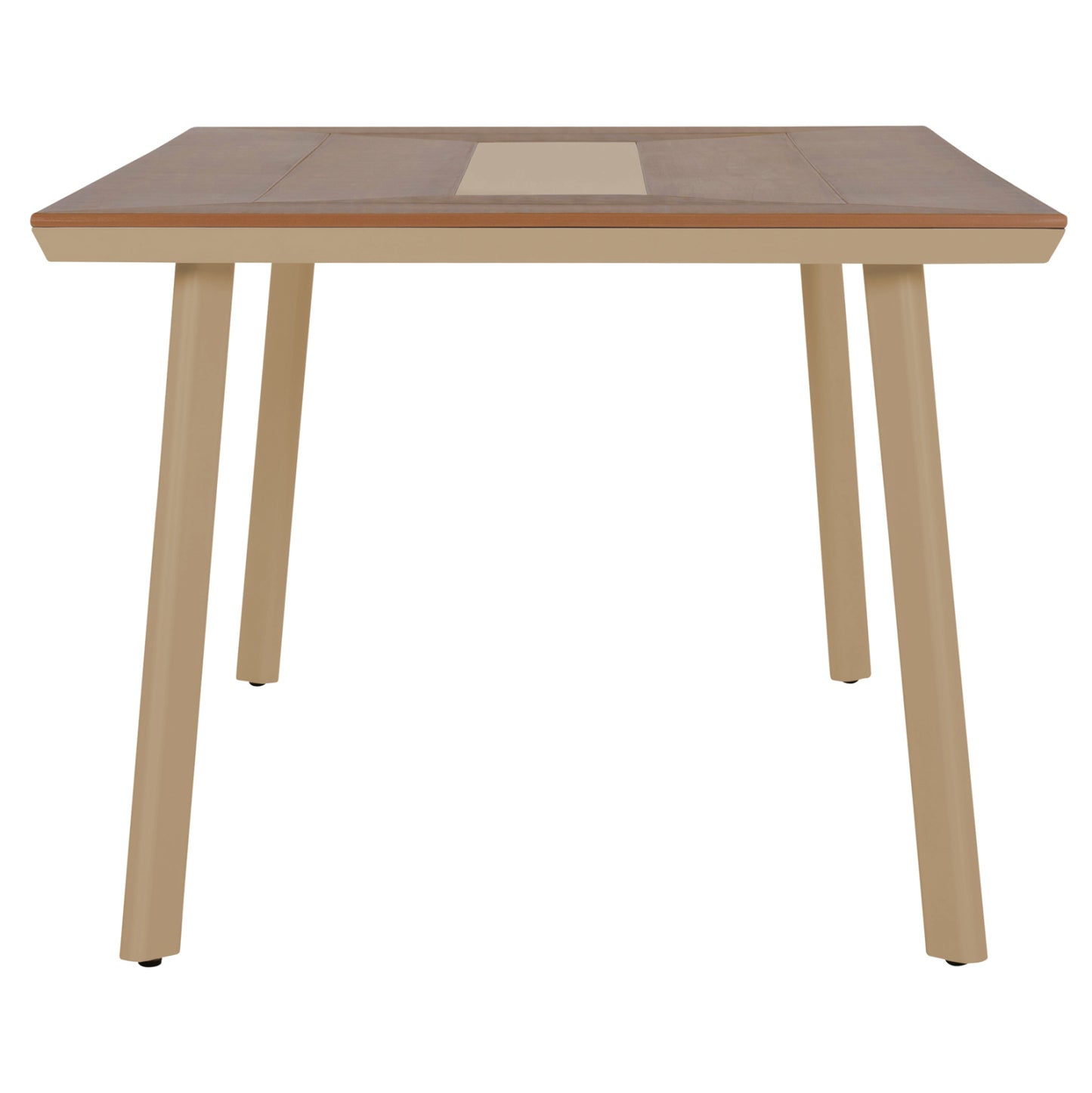 ALUMINUM DINING TABLE TABER HM5131.04 CAPPUCCINO COLOR WITH POLYWOOD TOP 200x100x75Hcm.