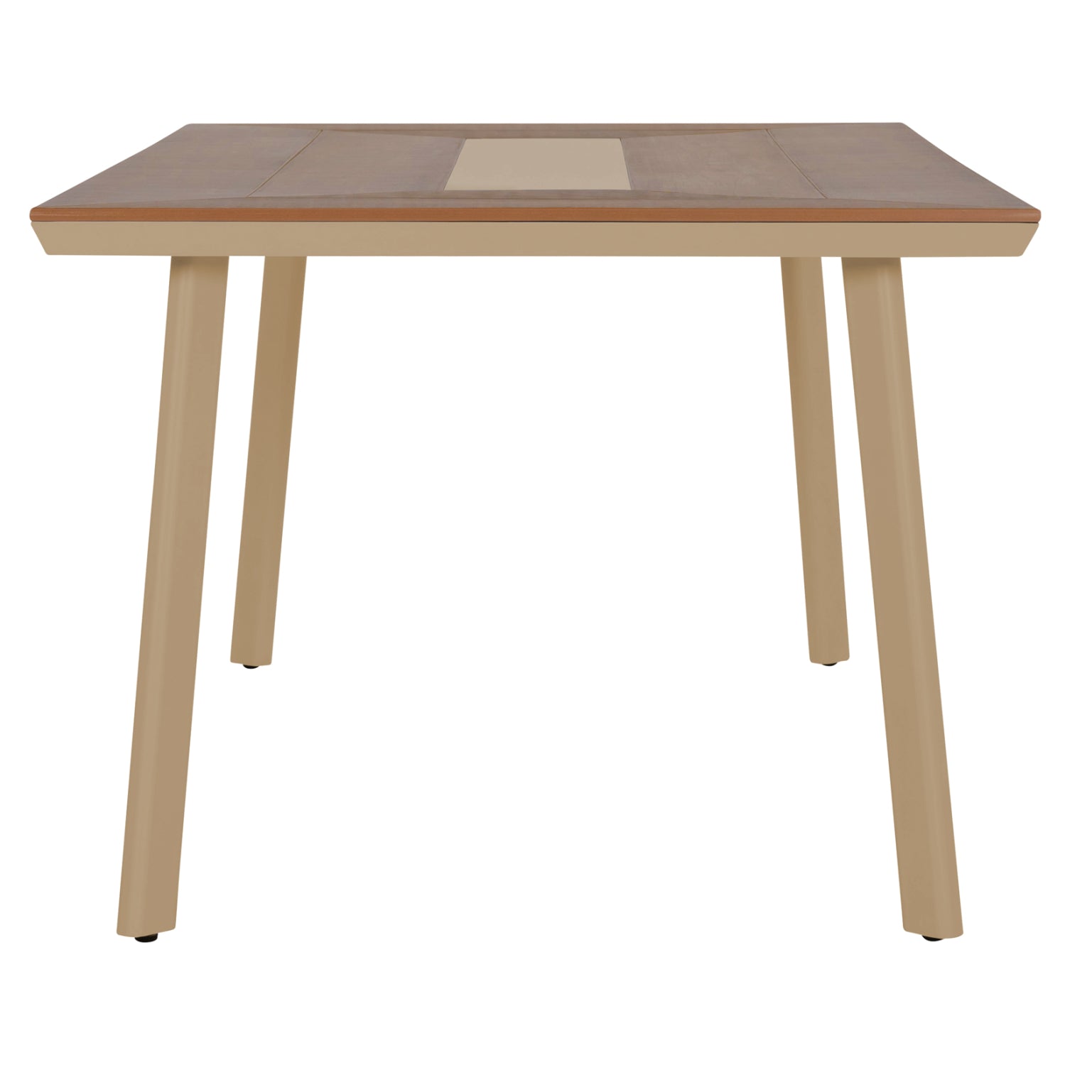 ALUMINUM DINING TABLE TABER HM5131.04 CAPPUCCINO COLOR WITH POLYWOOD TOP 200x100x75Hcm.