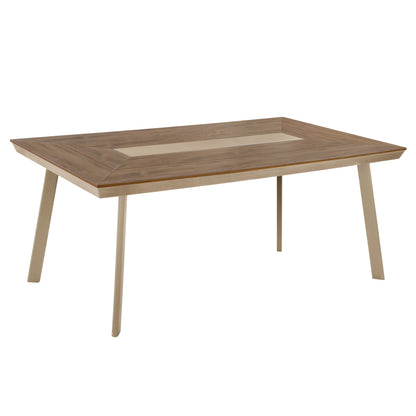 ALUMINUM DINING TABLE TABER HM5131.04 CAPPUCCINO COLOR WITH POLYWOOD TOP 200x100x75Hcm.
