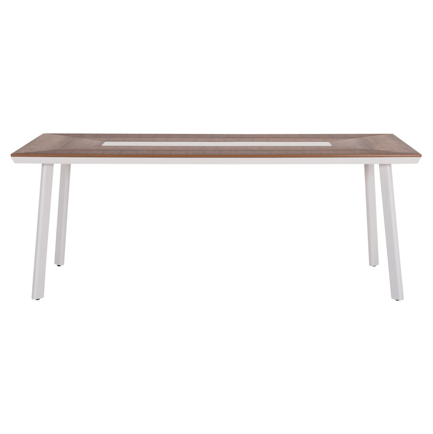 ALUMINUM DINING TABLE TABER HM5131.11 WHITE COLOR WITH POLYWOOD TOP 200x100x75Hcm.