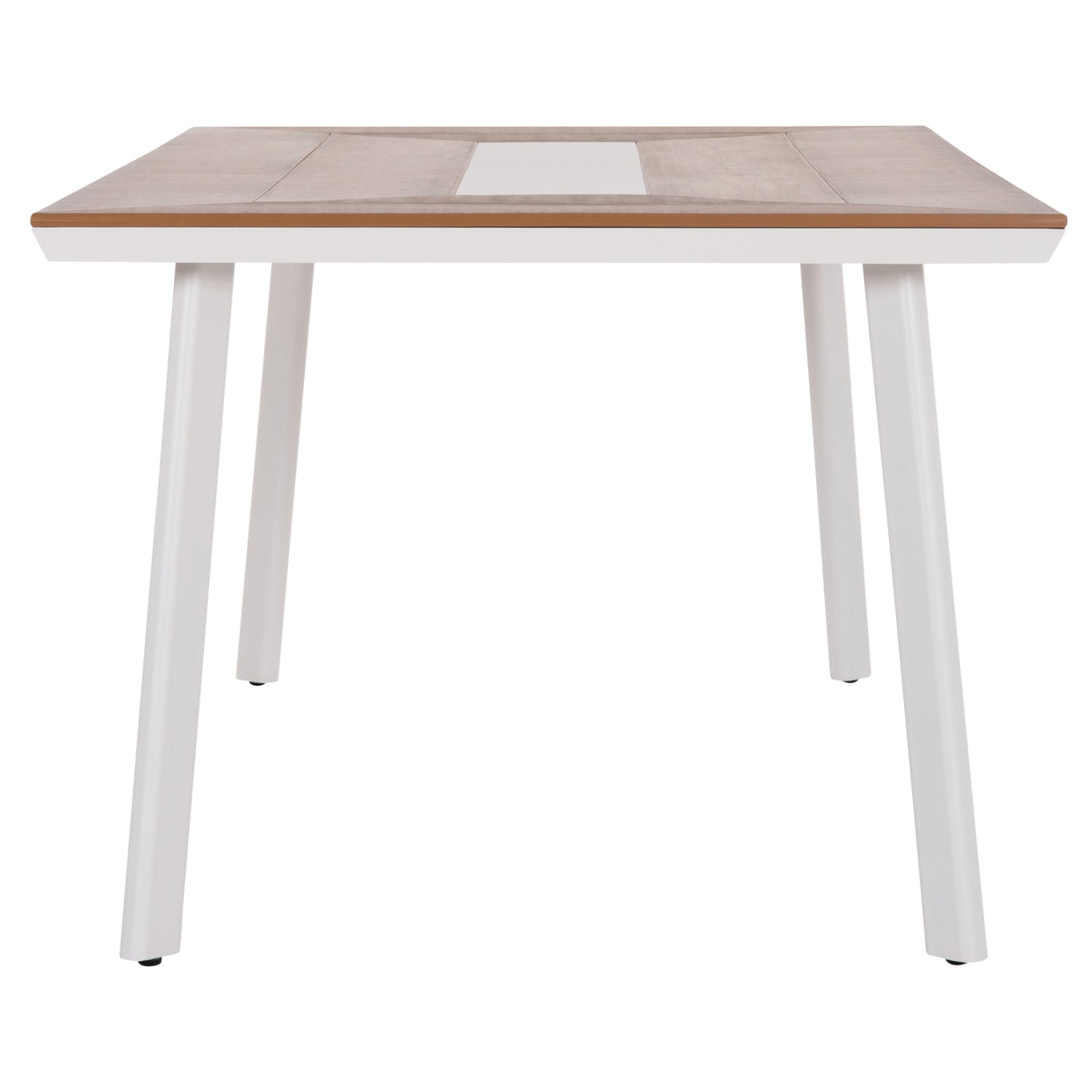 ALUMINUM DINING TABLE TABER HM5131.11 WHITE COLOR WITH POLYWOOD TOP 200x100x75Hcm.