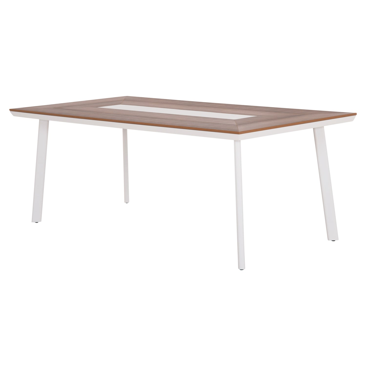 ALUMINUM DINING TABLE TABER HM5131.11 WHITE COLOR WITH POLYWOOD TOP 200x100x75Hcm.