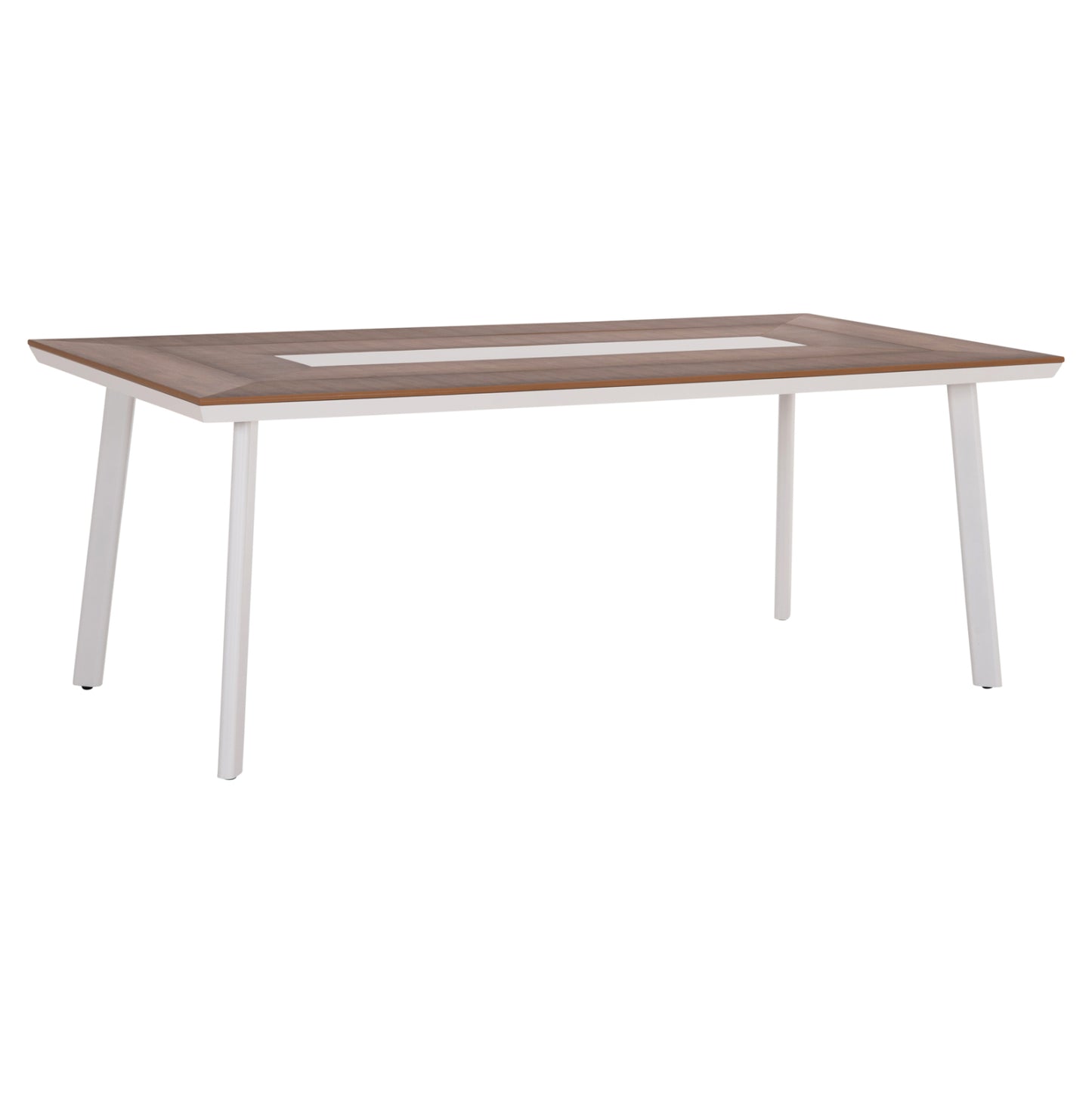 ALUMINUM DINING TABLE TABER HM5131.11 WHITE COLOR WITH POLYWOOD TOP 200x100x75Hcm.