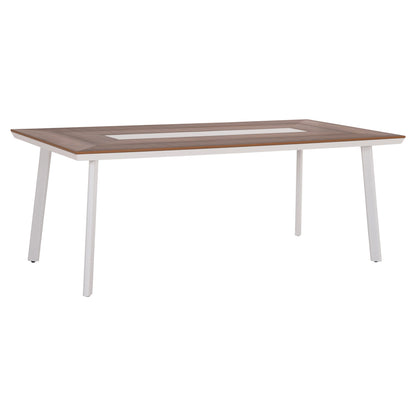 ALUMINUM DINING TABLE TABER HM5131.11 WHITE COLOR WITH POLYWOOD TOP 200x100x75Hcm.