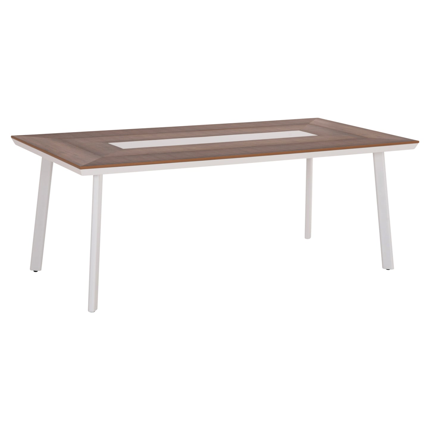 ALUMINUM DINING TABLE TABER HM5131.11 WHITE COLOR WITH POLYWOOD TOP 200x100x75Hcm.