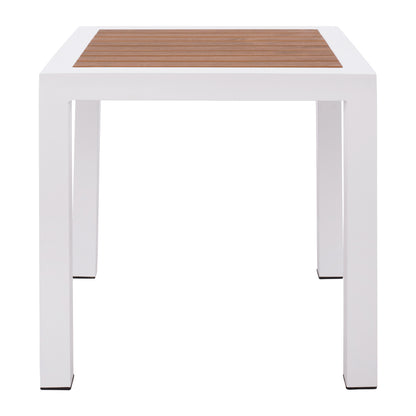 Aluminum Coffee Table SABRA HM5403.01 White with Polywood 45Χ45Χ45,5H