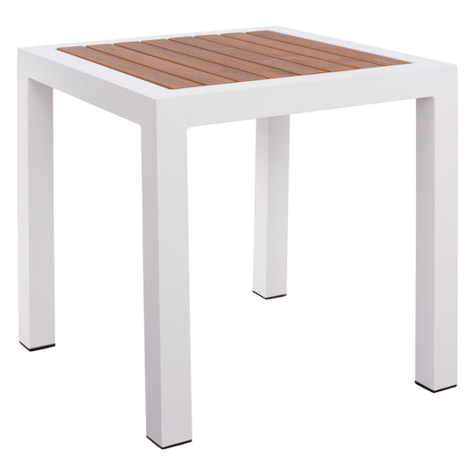 Aluminum Coffee Table SABRA HM5403.01 White with Polywood 45Χ45Χ45,5H