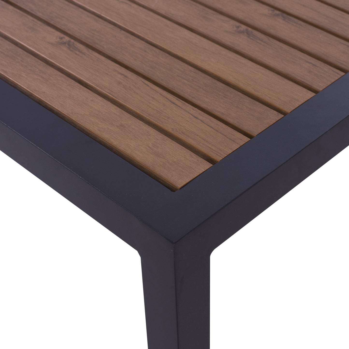 Aluminum Coffee Table SABRA HM5403.02 Grey with Polywood 45Χ45Χ45,5H