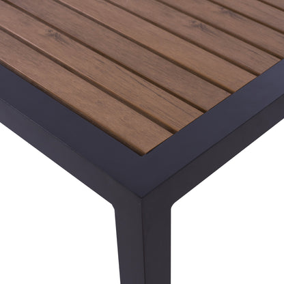 Aluminum Coffee Table SABRA HM5403.02 Grey with Polywood 45Χ45Χ45,5H