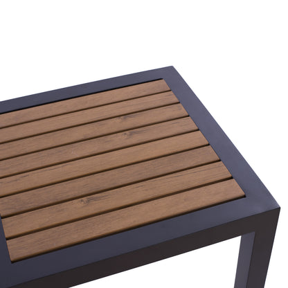 Aluminum Coffee Table SABRA HM5403.02 Grey with Polywood 45Χ45Χ45,5H