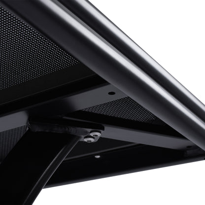 ALUMINUM DINING TABLE JAXEN HM5533.02 BLACK WITH TEMPERED GLASS TOP & TEXTILENE 120x70x78Hcm.
