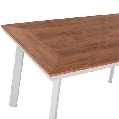 ALUMINUM DINING TABLE TABER HM5562.01 WHITE WITH POLYWOOD TOP 120x80x72.5Hcm.
