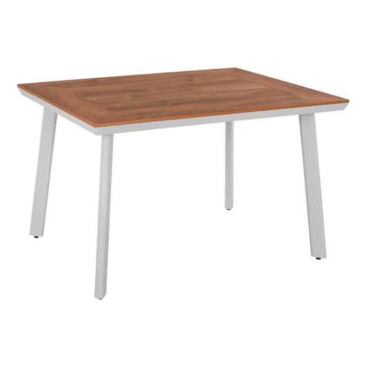 ALUMINUM DINING TABLE TABER HM5562.01 WHITE WITH POLYWOOD TOP 120x80x72.5Hcm.