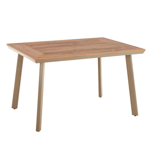 ALUMINUM DINING TABLE TABER HM5562.04 CAPPUCCINO WITH POLYWOOD TOP 120x80x72.5Hcm.