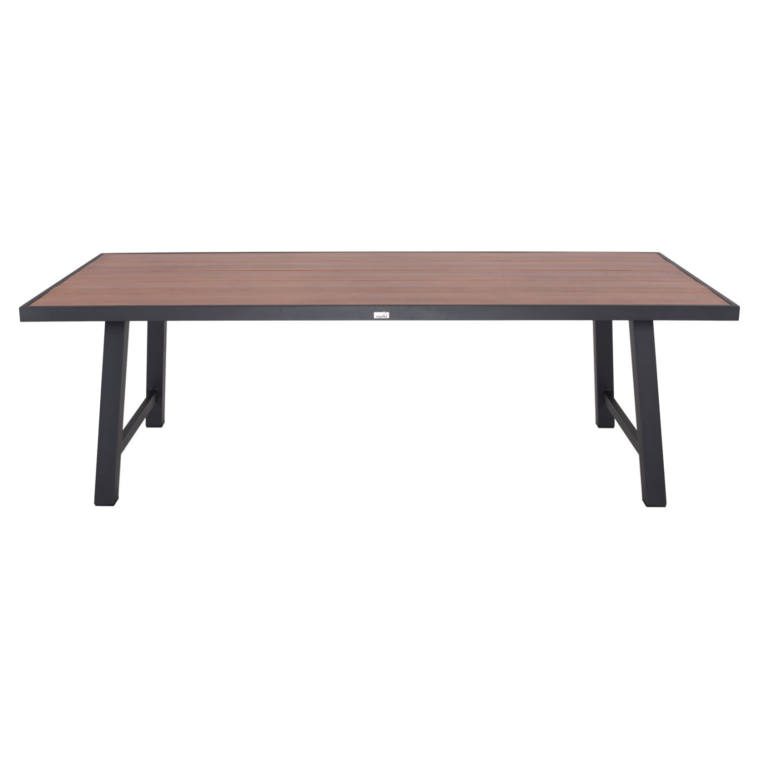 OUTDOOR ALUMINUM TABLE GOBAR HM6060.03 ANTHRACITE WITH WOOD-LIKE TABLETOP 240Χ105Χ75Hcm.