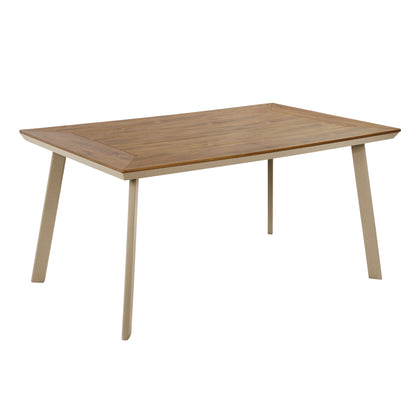 ALUMINUM DINING TABLE WITH POLYWOOD TOP TABER HM5132.04 CAPPUCCINO COLOR 160x92x72Hcm.