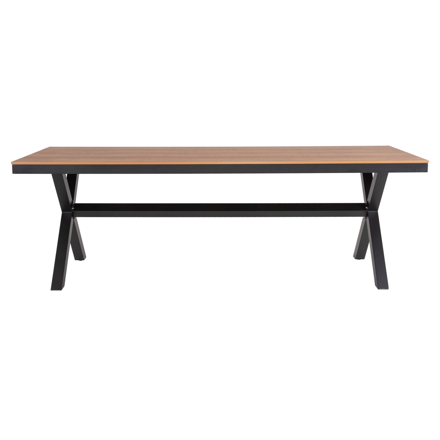 ALUMINUM RECTANGULAR TABLE TAWNEE HM6039.01 ANTHRACITE-POLYWOOD IN NATURAL WOOD 219,5x89,5x73cm.